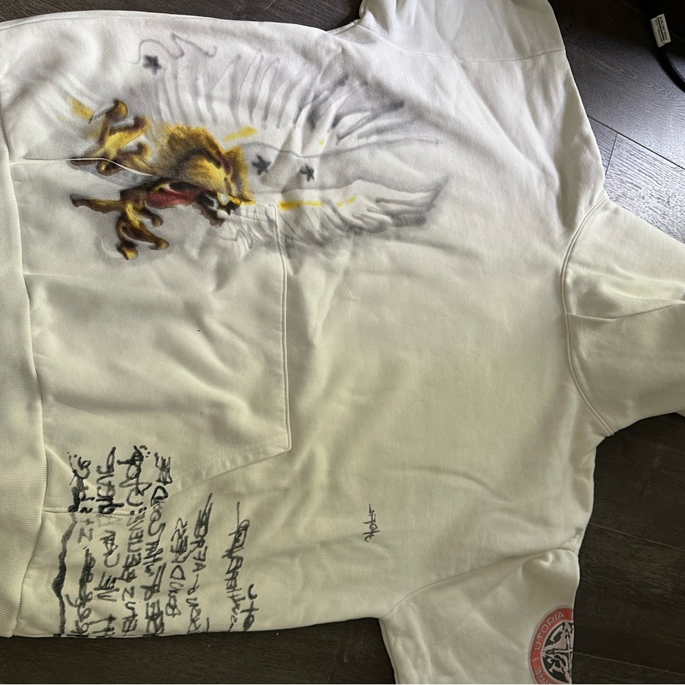 Travis Scott White Hoodie with Graphic Design